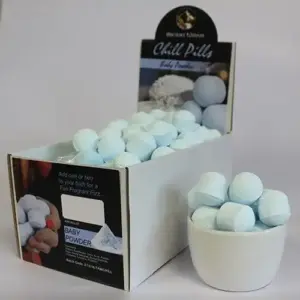 1.3Kg Box of Chill Pills (Mini Bath Bombs) – Baby Powder | www.artisangoods.co.uk 3