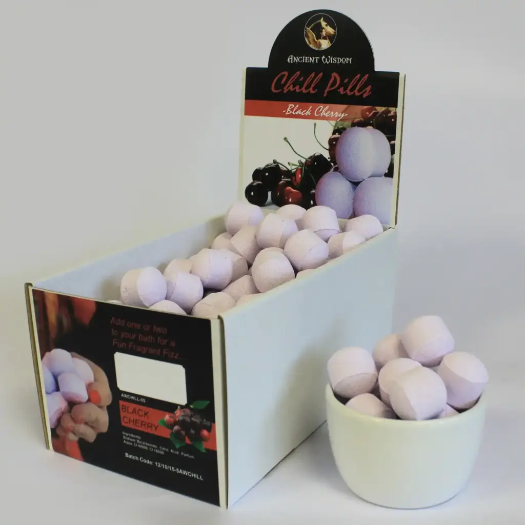 1.3Kg Box of Chill Pills (Mini Bath Bombs) – Black Cherry | www.artisangoods.co.uk 2