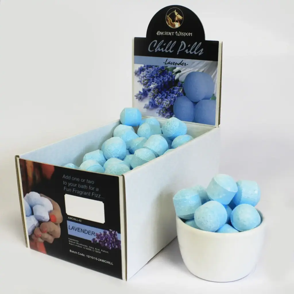1.3Kg Box of  Chill Pills (Mini Bath Bombs) – Lavender | www.artisangoods.co.uk 2