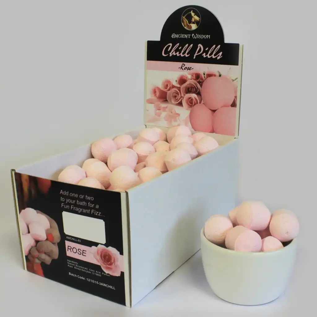 1.3Kg Box of Chill Pills (Mini Bath Bombs) – Rose | www.artisangoods.co.uk 2