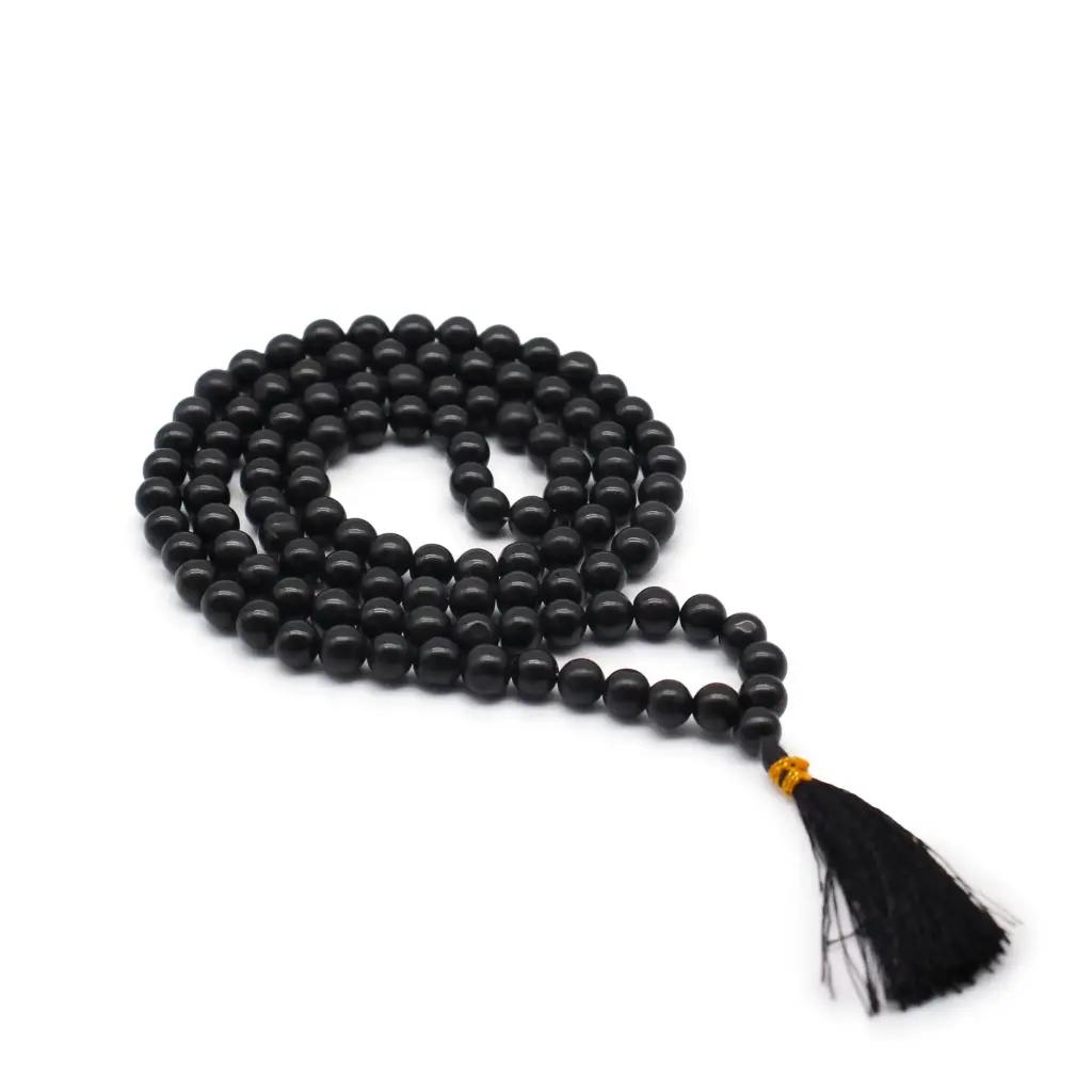 108 Bead Mala – Black Agate | www.artisangoods.co.uk 108 Bead Mala – Black Agate | www.artisangoods.co.uk