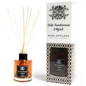 120ml Reed Diffuser – Gold, Frankincense & Myrrh | www.artisangoods.co.uk 1