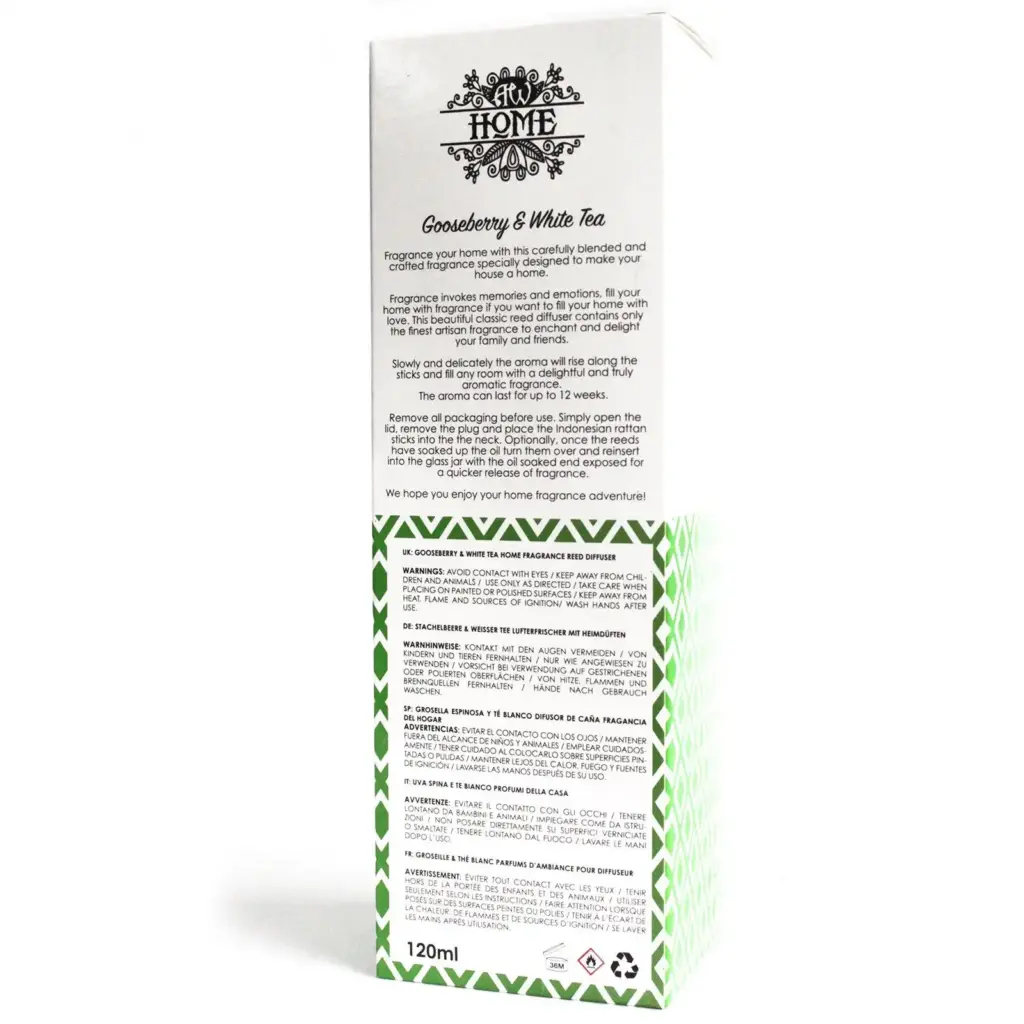 120ml Reed Diffuser –  Gooseberry & White Tea | www.artisangoods.co.uk 5