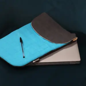 13 inch Laptop Padded Pouch – Crazy Yellow – 14oz Stonewash | www.artisangoods.co.uk 5
