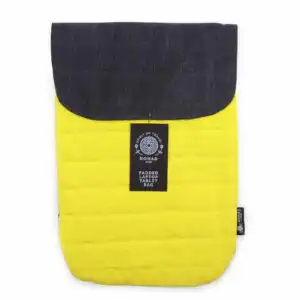 13 inch Laptop Padded Pouch – Crazy Yellow – 14oz Stonewash | www.artisangoods.co.uk 2 13 inch Laptop Padded Pouch – Crazy Yellow – 14oz Stonewash | www.artisangoods.co.uk 1