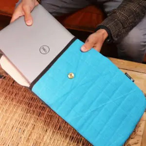 13 inch Laptop Padded Pouch – Crazy Yellow – 14oz Stonewash | www.artisangoods.co.uk 8