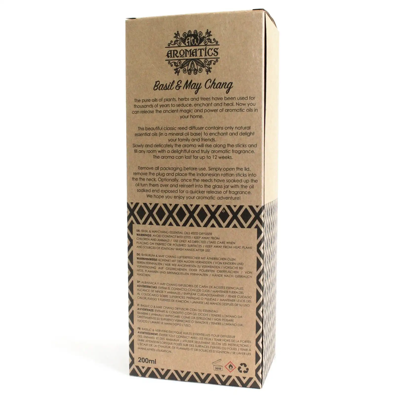 200ml Basil & Maychang Essential Oil Reed Diffuser | www.artisangoods.co.uk 5 200ml Basil & Maychang Essential Oil Reed Diffuser | www.artisangoods.co.uk 4