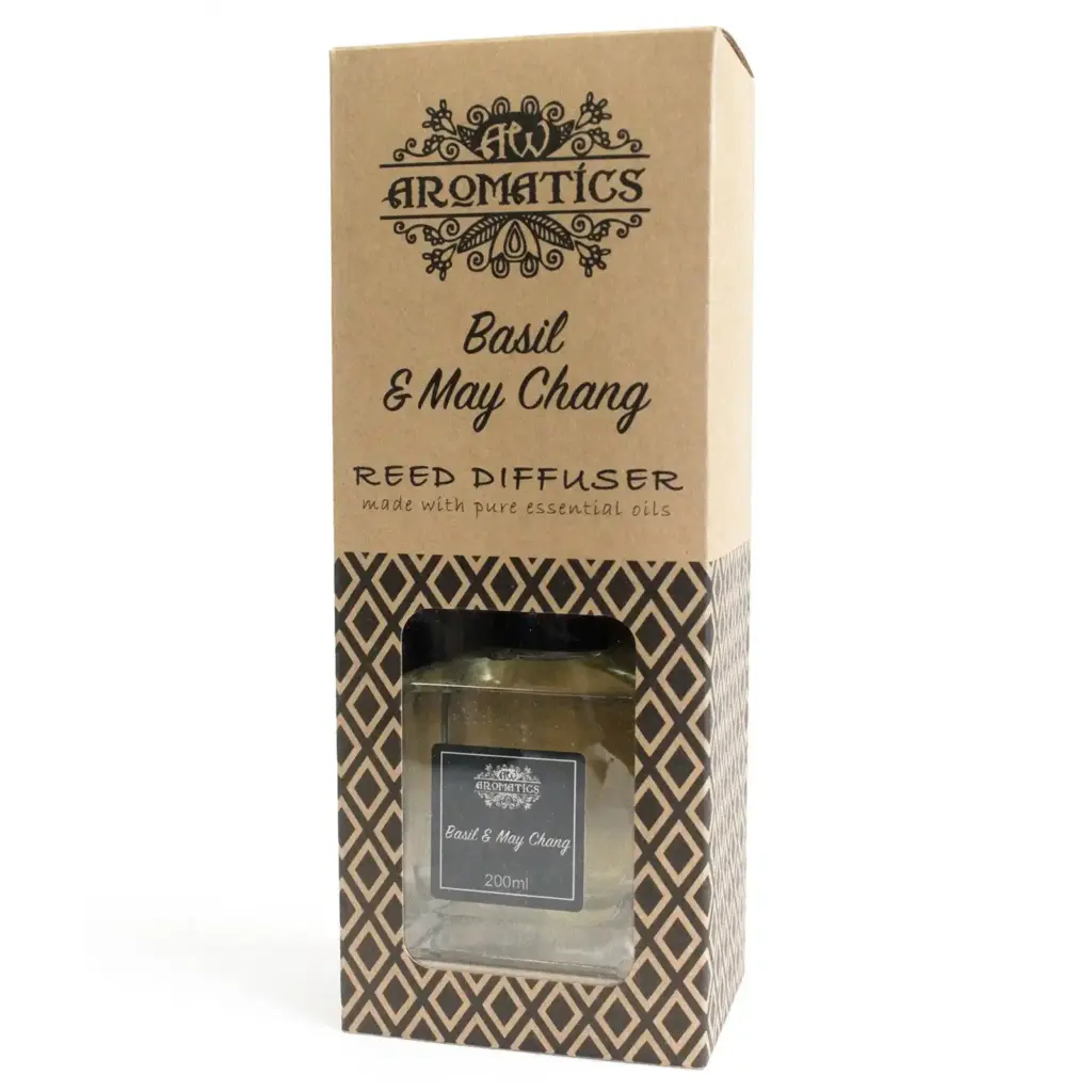 200ml Basil & Maychang Essential Oil Reed Diffuser | www.artisangoods.co.uk 3