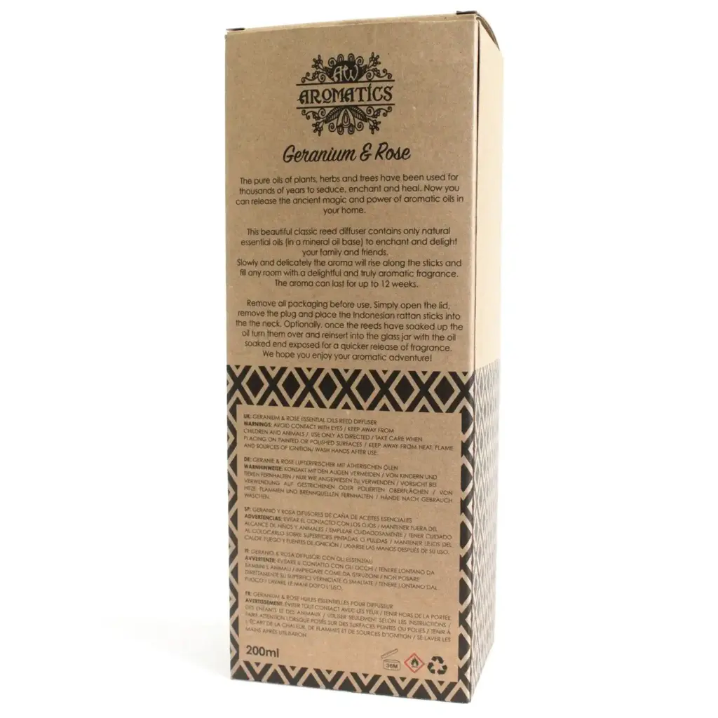 200ml Geranium & Rose Essential Oil Reed Diffuser | www.artisangoods.co.uk 4 200ml Geranium & Rose Essential Oil Reed Diffuser | www.artisangoods.co.uk 4