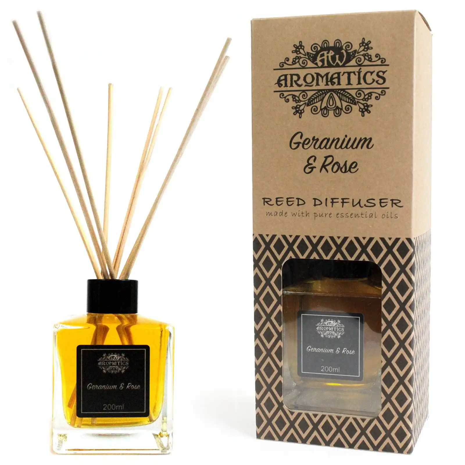 200ml Geranium & Rose Essential Oil Reed Diffuser | www.artisangoods.co.uk 3 200ml Geranium & Rose Essential Oil Reed Diffuser | www.artisangoods.co.uk 2