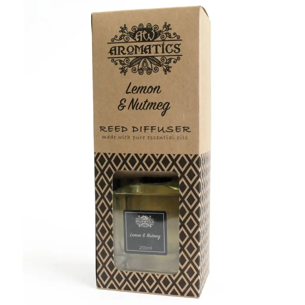 200ml Lemon & Nutmeg Essential Oil Reed Diffuser | www.artisangoods.co.uk 3