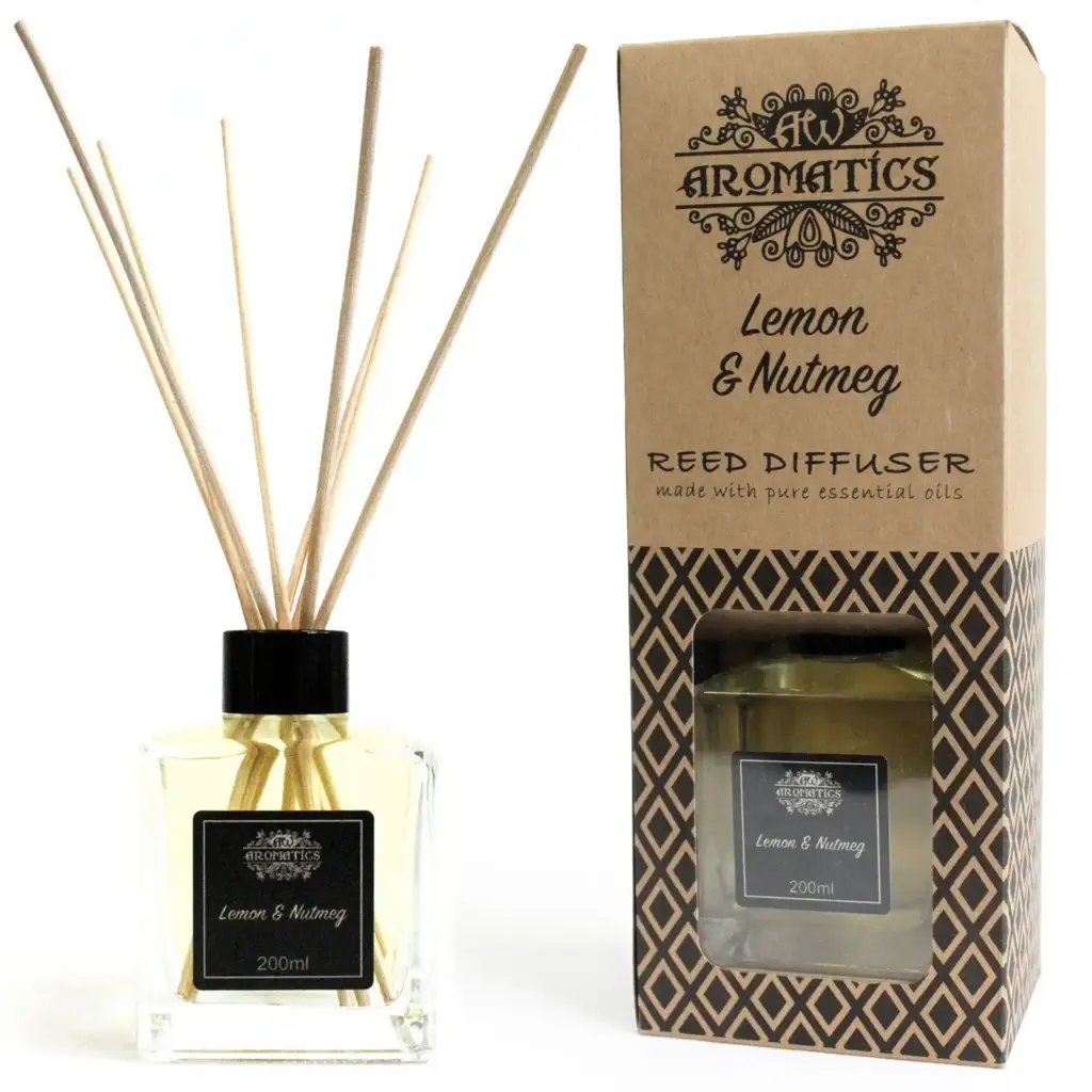 200ml Lemon & Nutmeg Essential Oil Reed Diffuser | www.artisangoods.co.uk