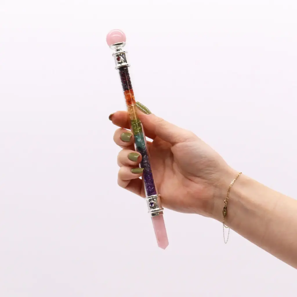 7 Chakra Crystal Healing Wand – Rose Quartz | www.artisangoods.co.uk
