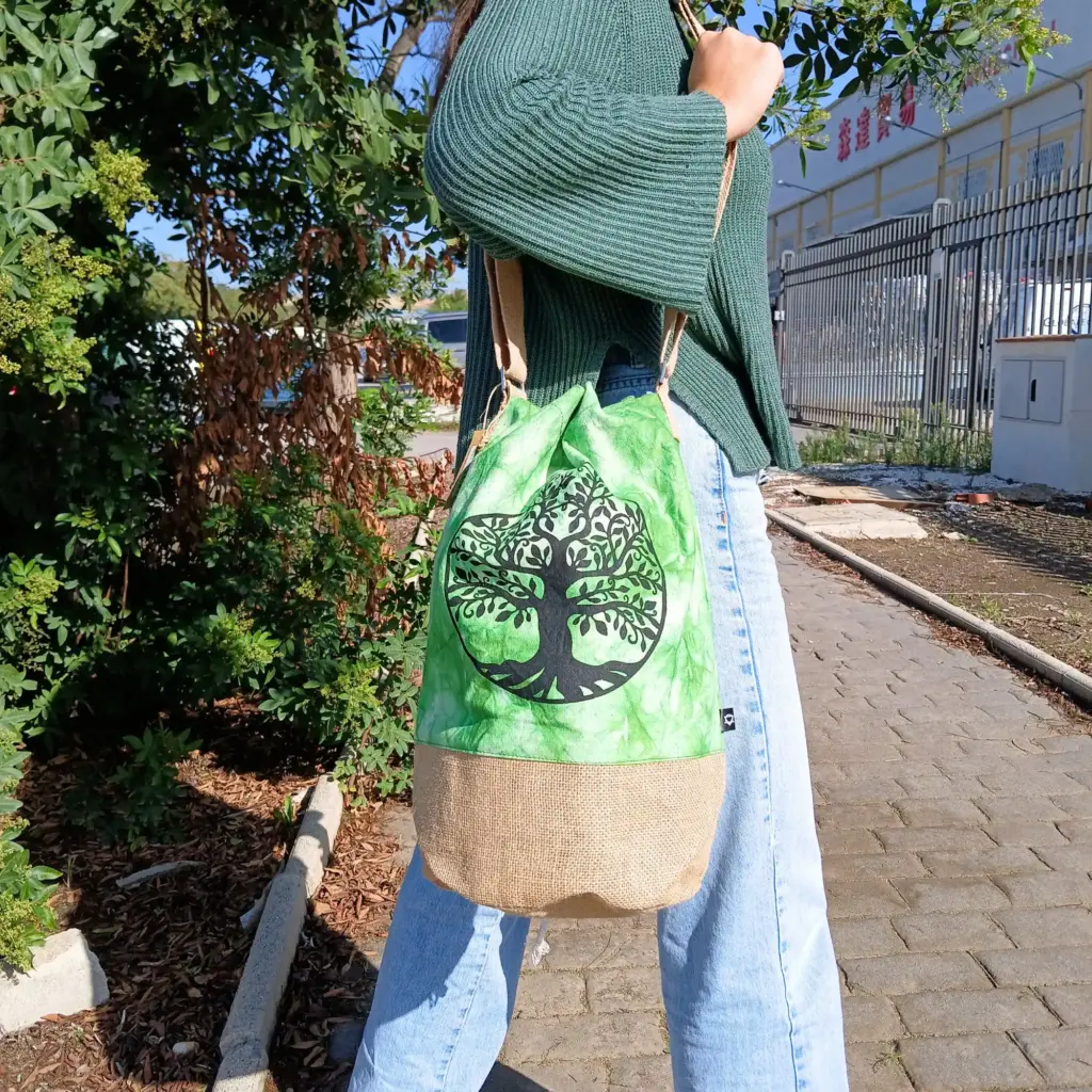 All Natural Backpack – Green Stonewash – Tree of Life | www.artisangoods.co.uk 4