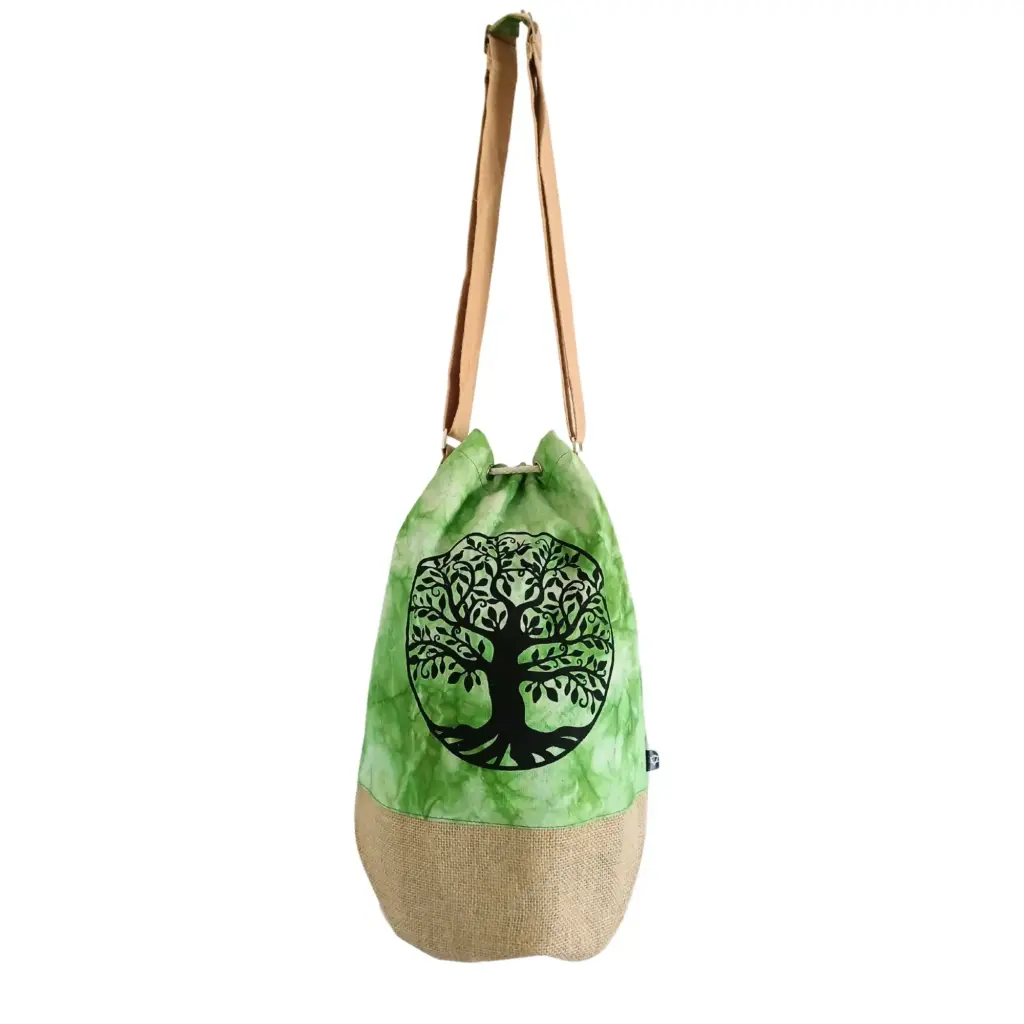 All Natural Backpack – Green Stonewash – Tree of Life | www.artisangoods.co.uk