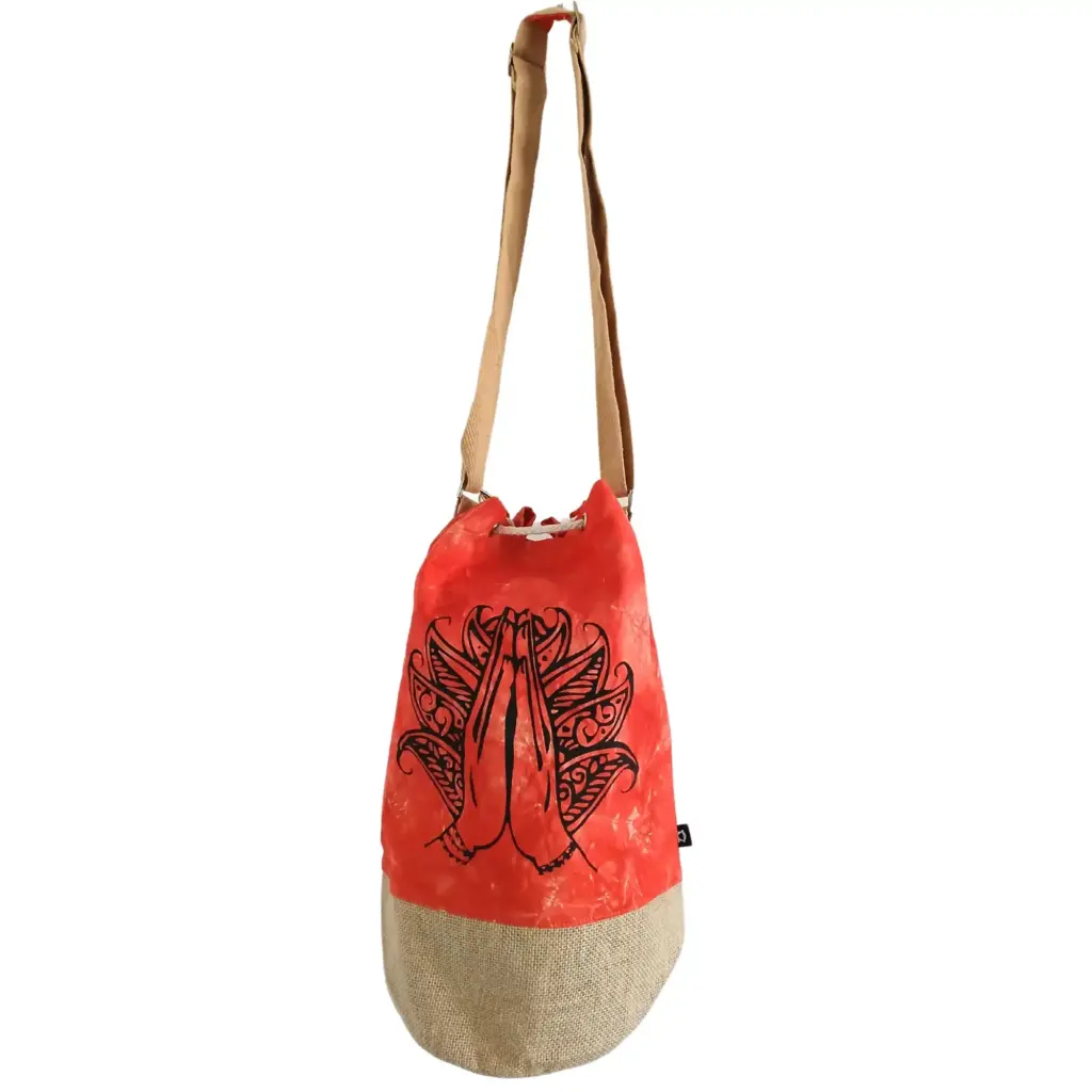 All Natural Backpack – Orange Stonewash – Namaste Hand | www.artisangoods.co.uk 4