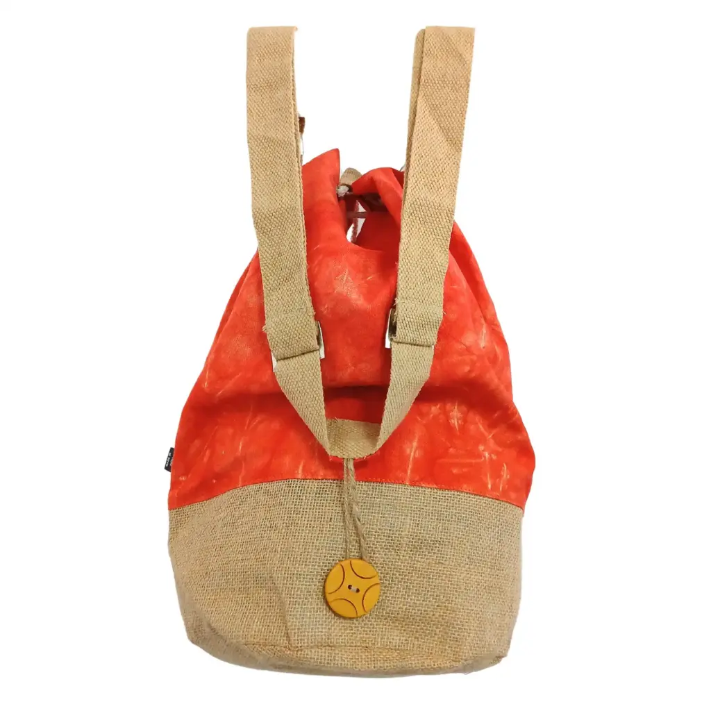 All Natural Backpack – Orange Stonewash – Namaste Hand | www.artisangoods.co.uk 2