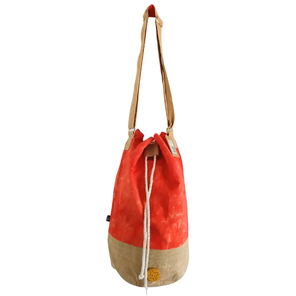 All Natural Backpack – Orange Stonewash – Namaste Hand | www.artisangoods.co.uk