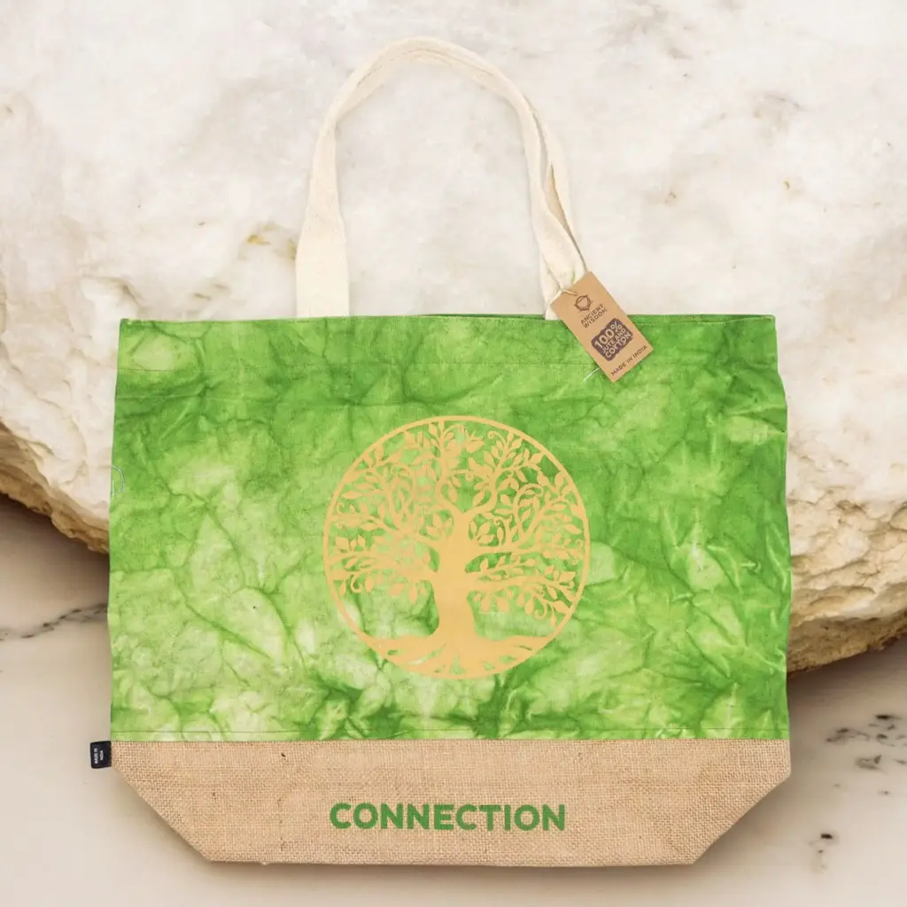 All Natural Bag – Green Stonewash – Tree of Life – Connection | www.artisangoods.co.uk 4