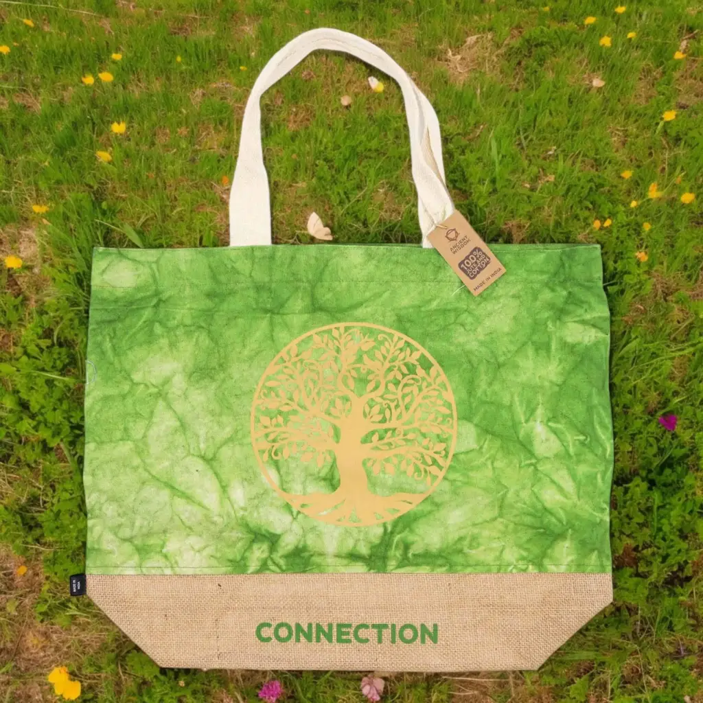 All Natural Bag – Green Stonewash – Tree of Life – Connection | www.artisangoods.co.uk 3
