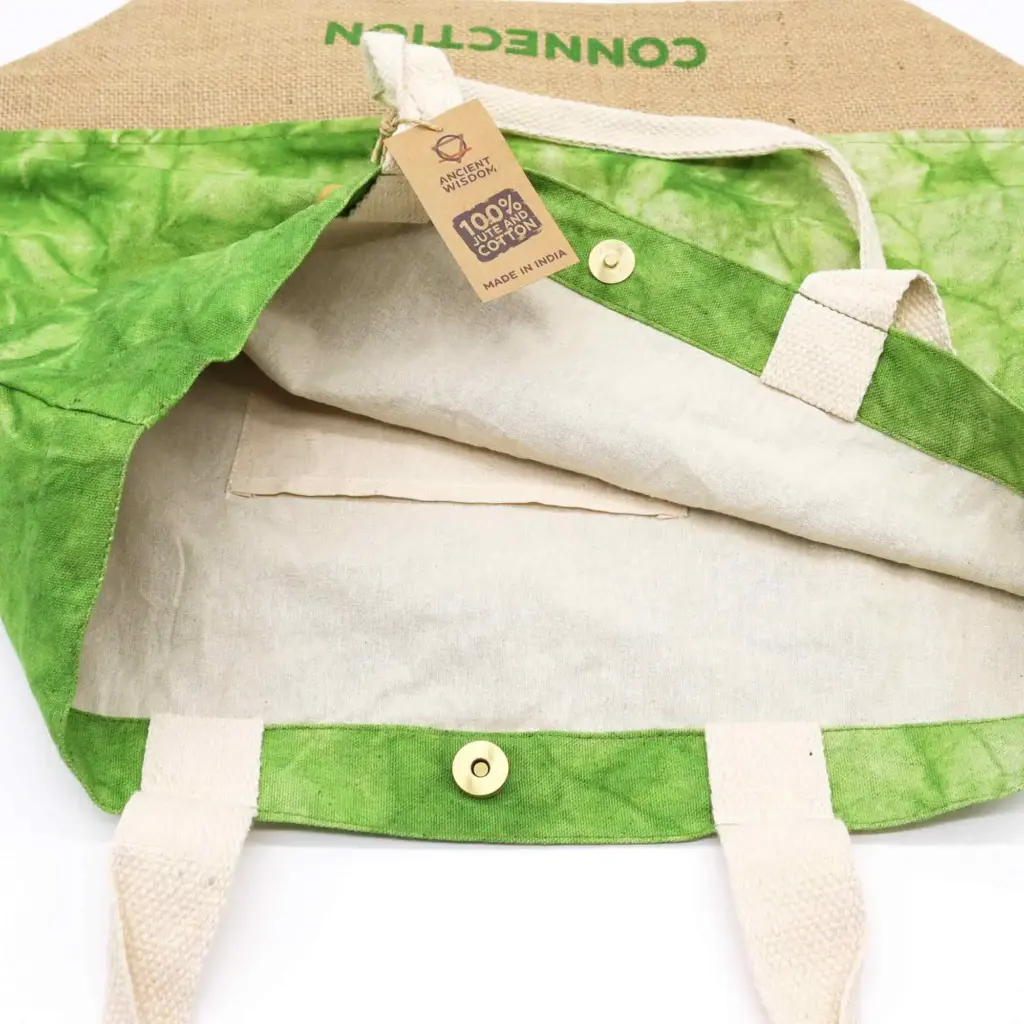 All Natural Bag – Green Stonewash – Tree of Life – Connection | www.artisangoods.co.uk 2