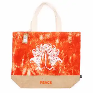 All Natural Bag – Orange Stonewash – Namaste Hand – Peace | www.artisangoods.co.uk All Natural Bag – Orange Stonewash – Namaste Hand – Peace | www.artisangoods.co.uk 1
