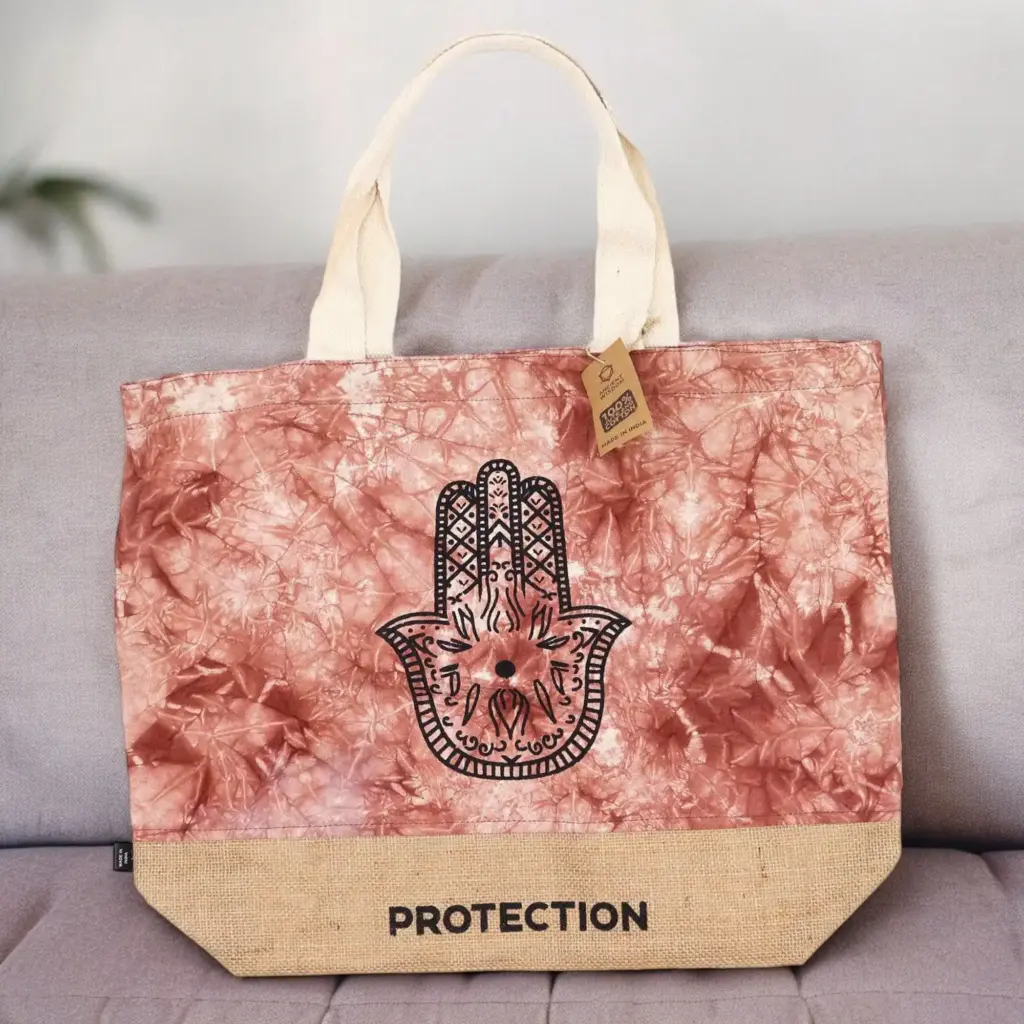 All Natural Bag – Terracotta Stonewash – Hamsa – Protection | www.artisangoods.co.uk 3