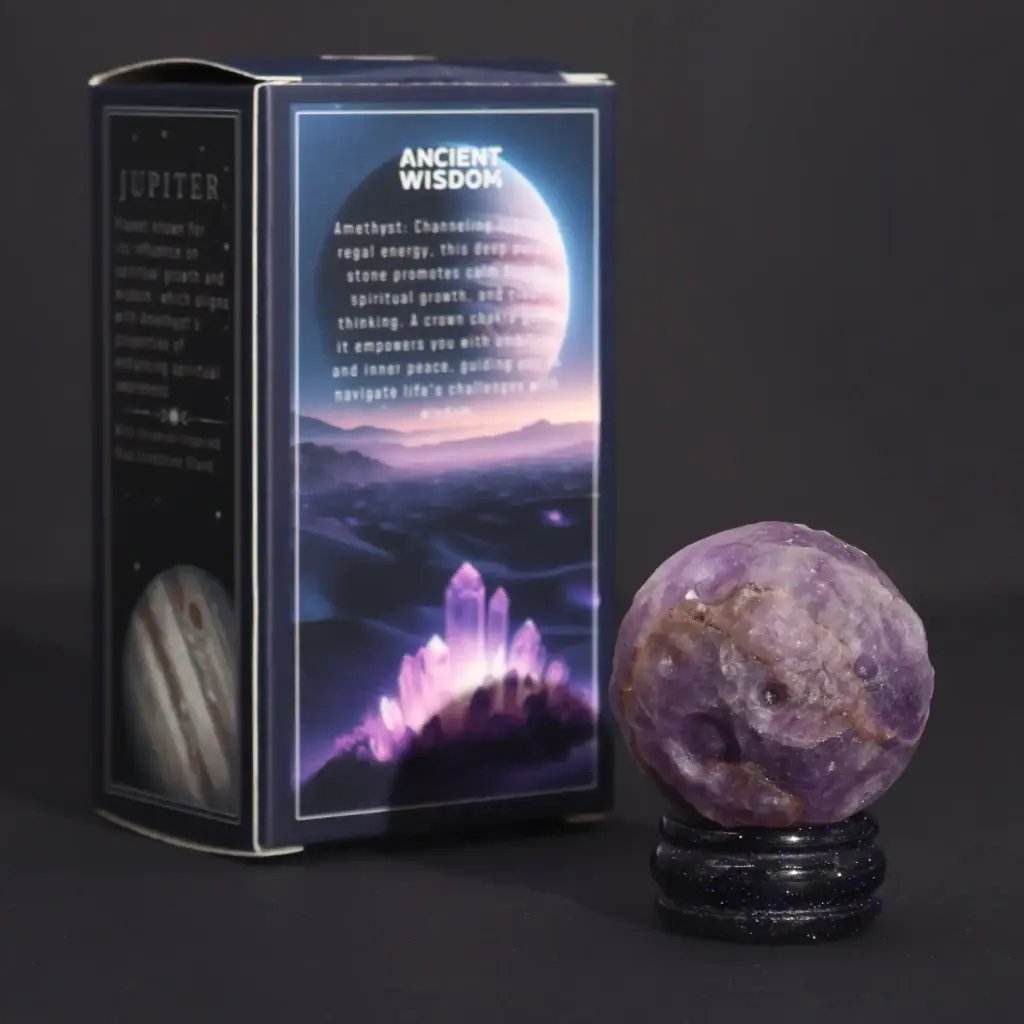 Ametyst Planet on a Sola Goldstone Stand (JUPITER) | www.artisangoods.co.uk 3