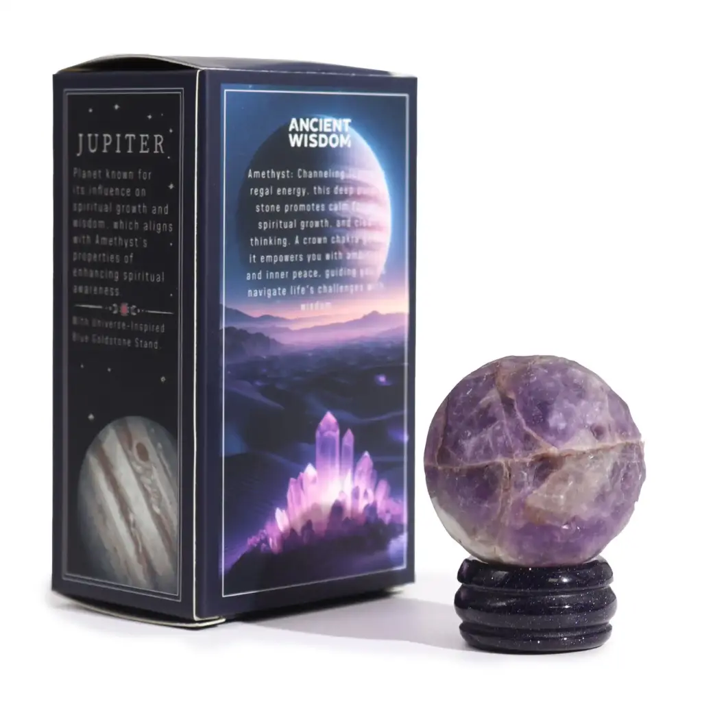 Ametyst Planet on a Sola Goldstone Stand (JUPITER) | www.artisangoods.co.uk 2