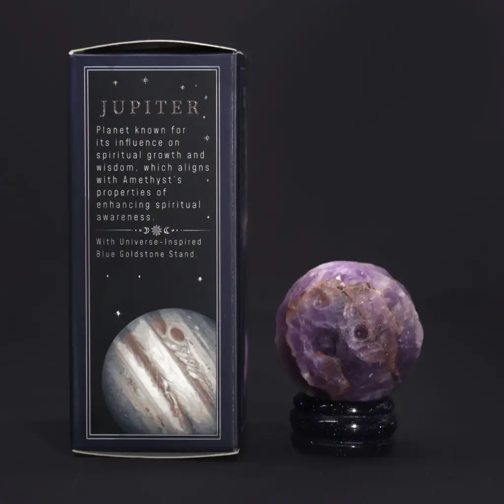 Ametyst Planet on a Sola Goldstone Stand (JUPITER) | www.artisangoods.co.uk