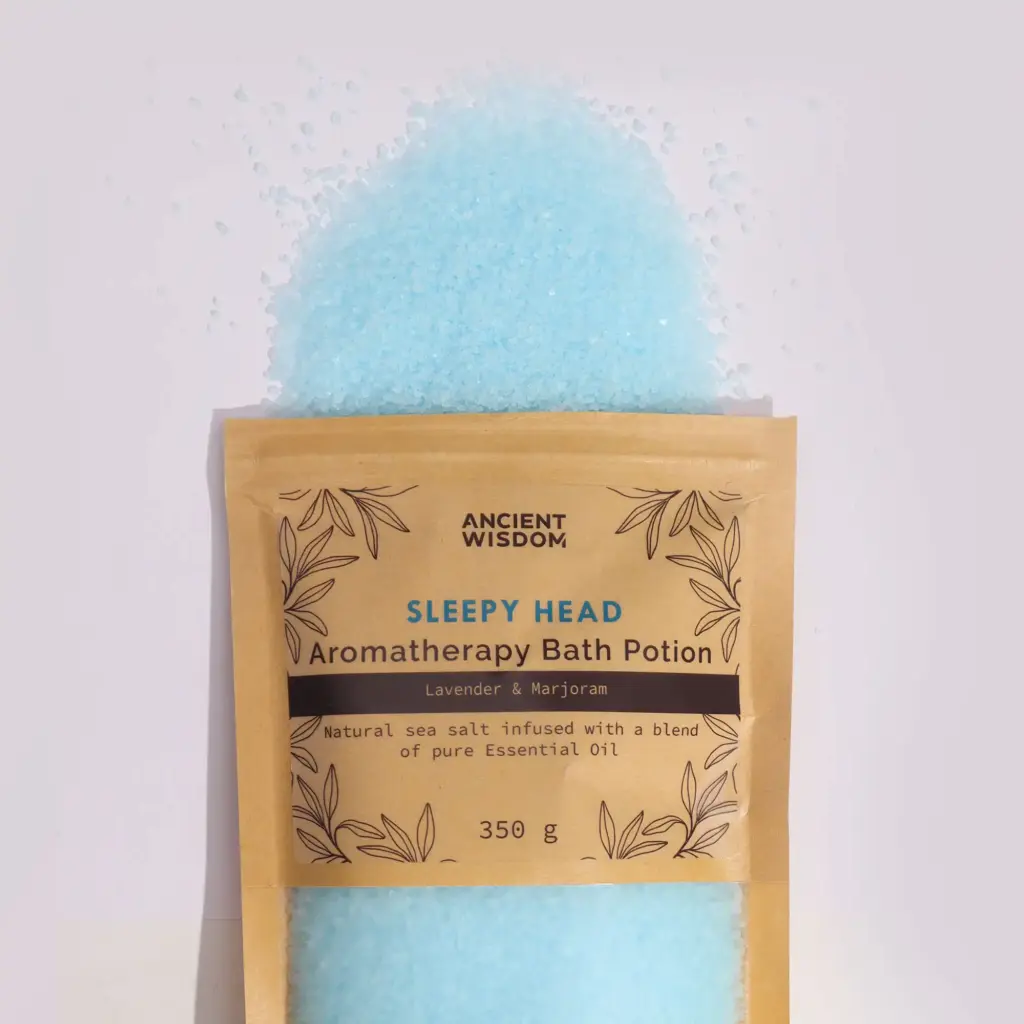 Aromatherapy Bath Potion in Kraft Bag 350g – Sleepy Head | www.artisangoods.co.uk