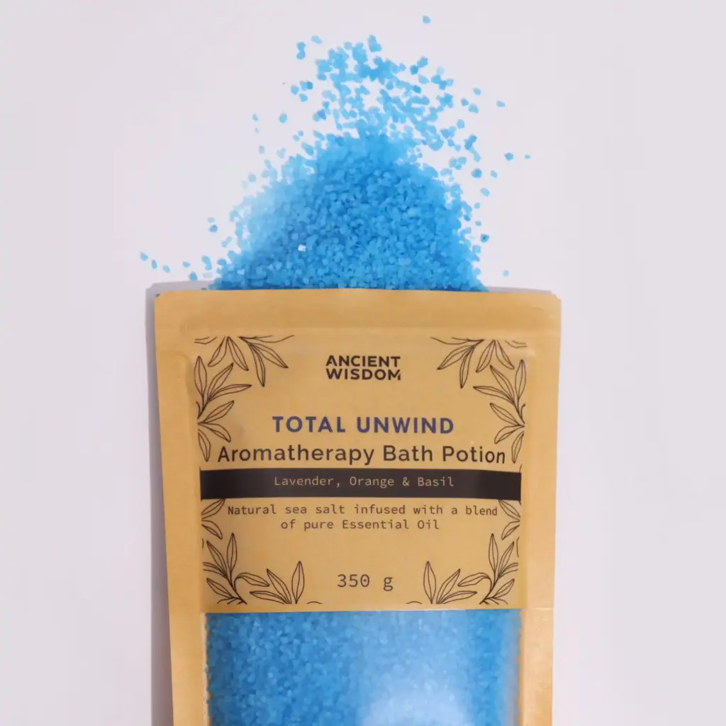 Aromatherapy Bath Potion in Kraft Bag 350g – Total Unwind | www.artisangoods.co.uk
