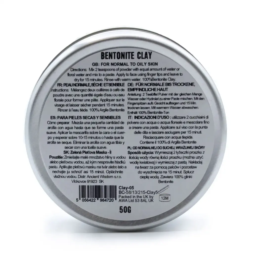 Bentonite Clay 50g | www.artisangoods.co.uk 3 Bentonite Clay 50g | www.artisangoods.co.uk 3