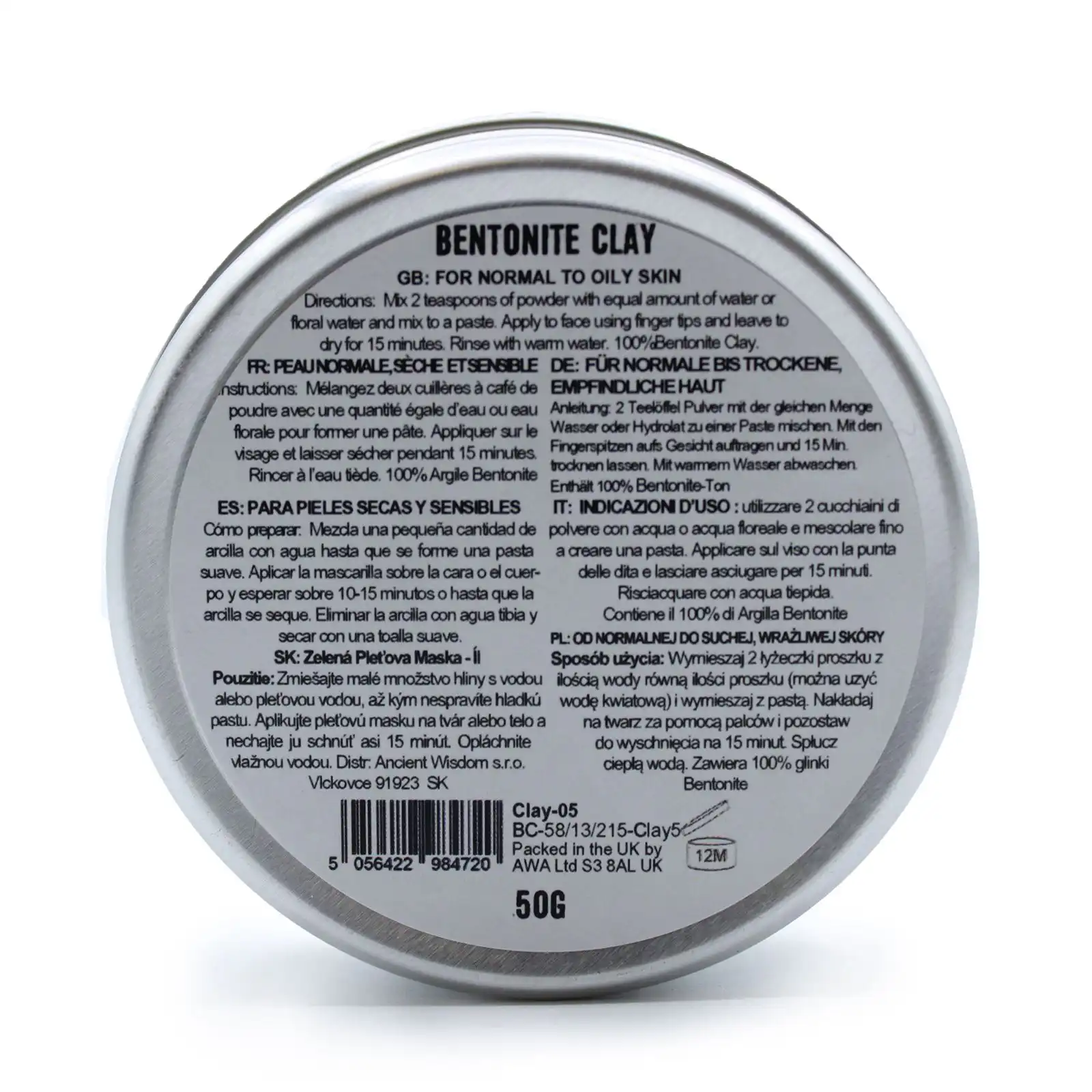 Bentonite Clay 50g | www.artisangoods.co.uk 4 Bentonite Clay 50g | www.artisangoods.co.uk 3