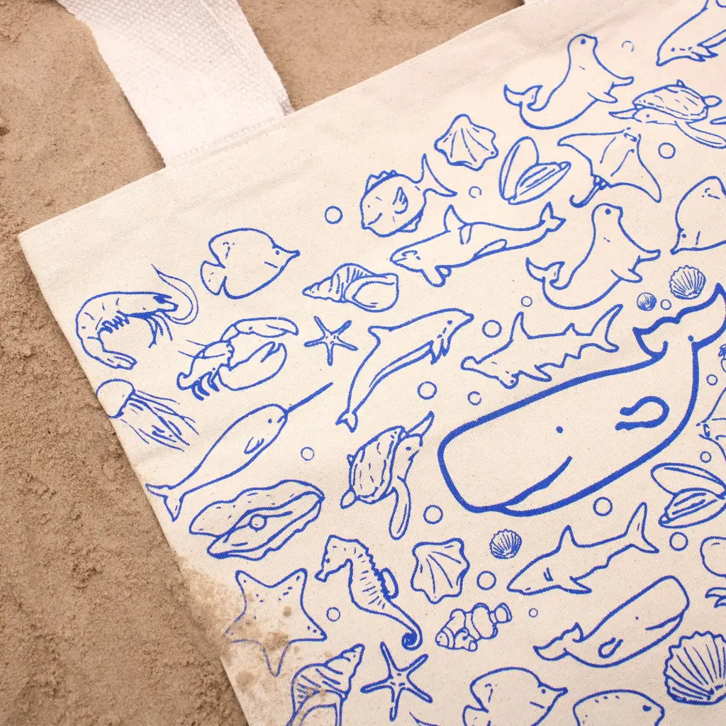 Big Cotton Shopping Bag – 38x42cm – Sea Life – 10oz | www.artisangoods.co.uk 5