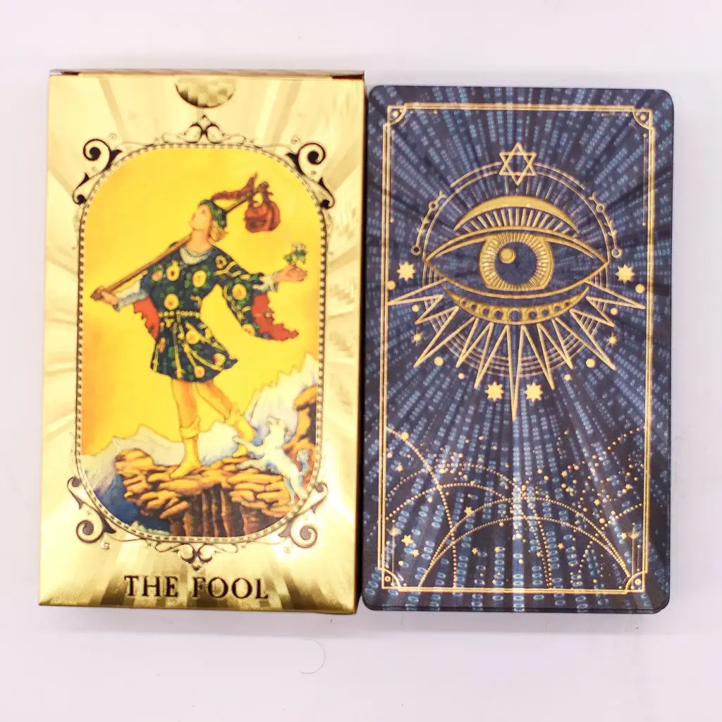 Blue & Gold Foil Tarot Card Set – All Seeing Eye – with booklet | www.artisangoods.co.uk 3