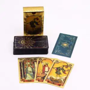 Blue & Gold Foil Tarot Card Set – All Seeing Eye – with booklet | www.artisangoods.co.uk 1