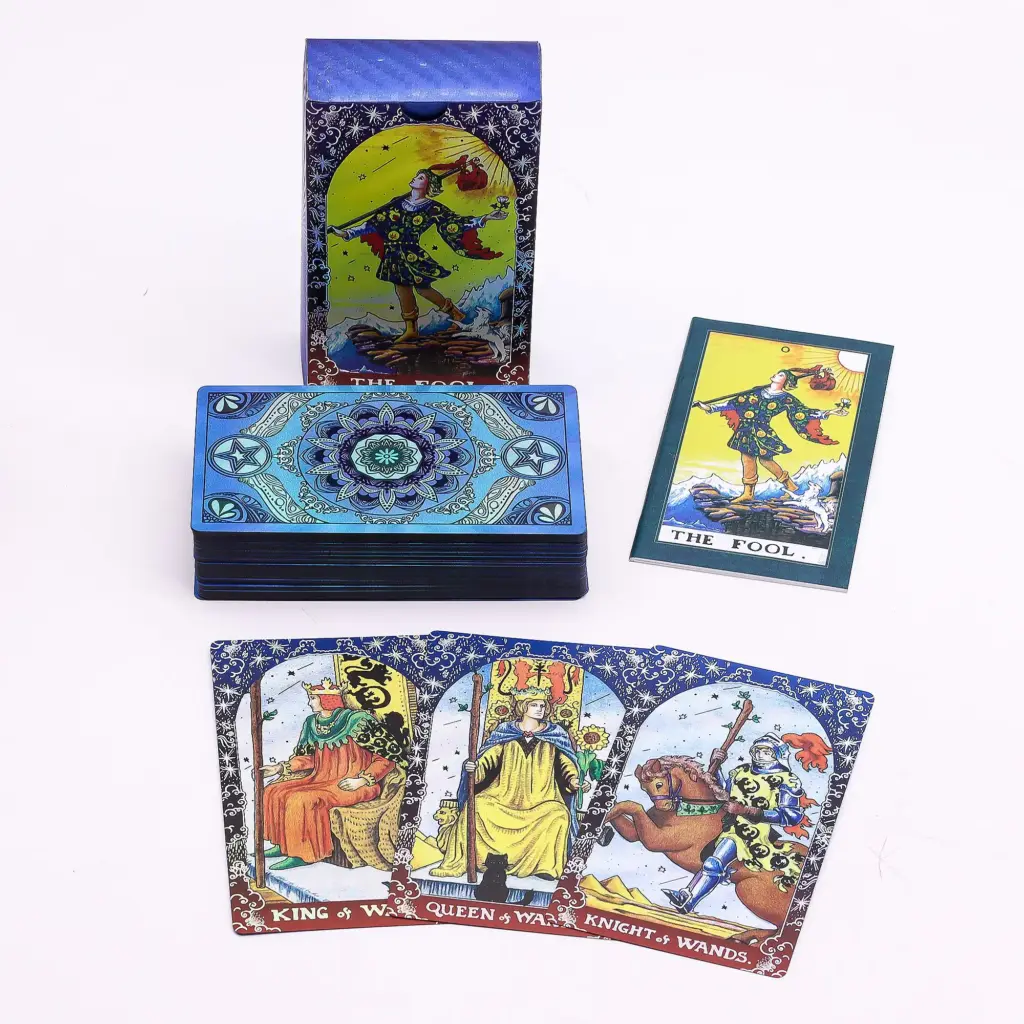 Blue Foil Tarot Card Set – Mandala – with booklet | www.artisangoods.co.uk 2