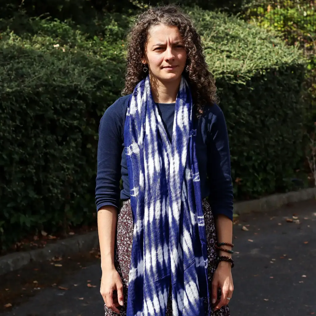 Boho Java Art Stole/Scarf – Indigo Stripes – 62x200cm | www.artisangoods.co.uk 4