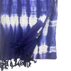 Boho Java Art Stole/Scarf – Indigo Stripes – 62x200cm | www.artisangoods.co.uk 2