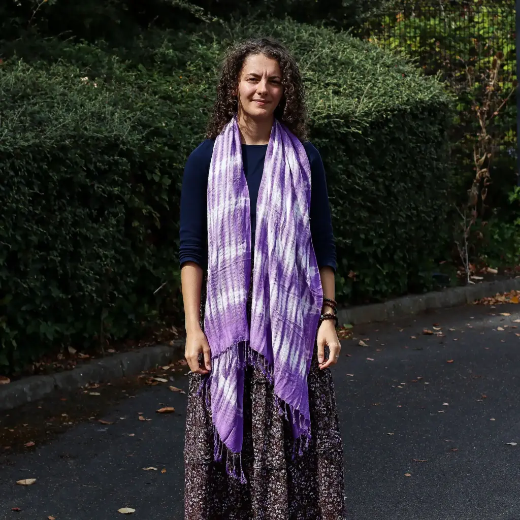 Boho Java Art Stole/Scarf – Lavender Stripes & Motiff – 62x200cm | www.artisangoods.co.uk 3 Boho Java Art Stole/Scarf – Lavender Stripes & Motiff – 62x200cm | www.artisangoods.co.uk 3
