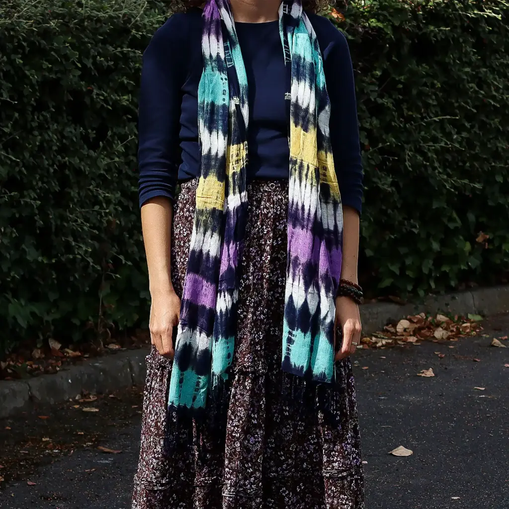 Boho Java Art Stole/Scarf – Multi Stripes – 62x200cm | www.artisangoods.co.uk 5