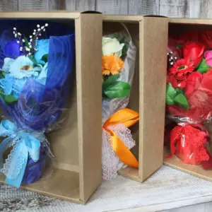 Boxed Hand Soap Flower Bouquet – Orange | www.artisangoods.co.uk 4