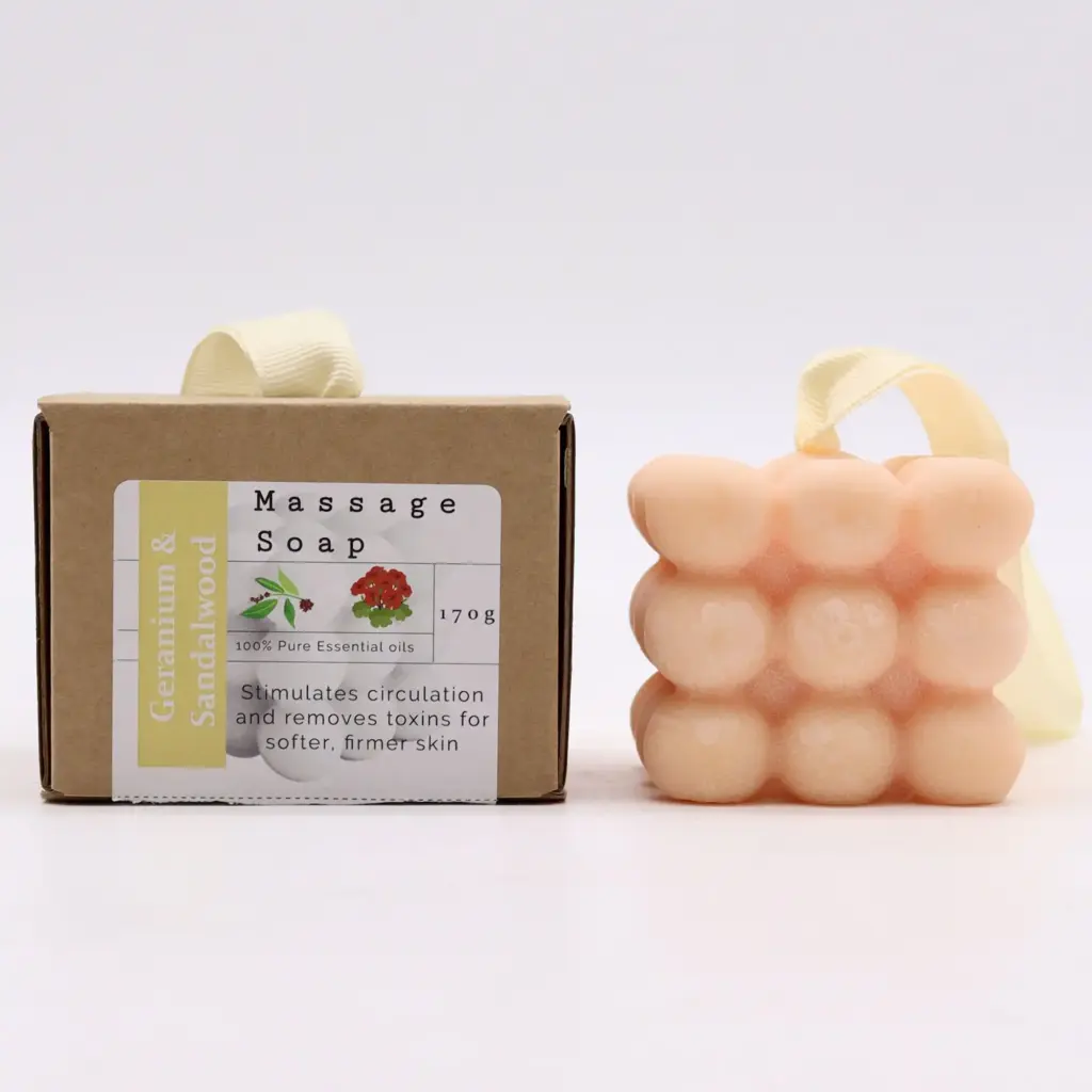 Boxed Single Massage Soaps – Geranium & Sandalwood | www.artisangoods.co.uk 3