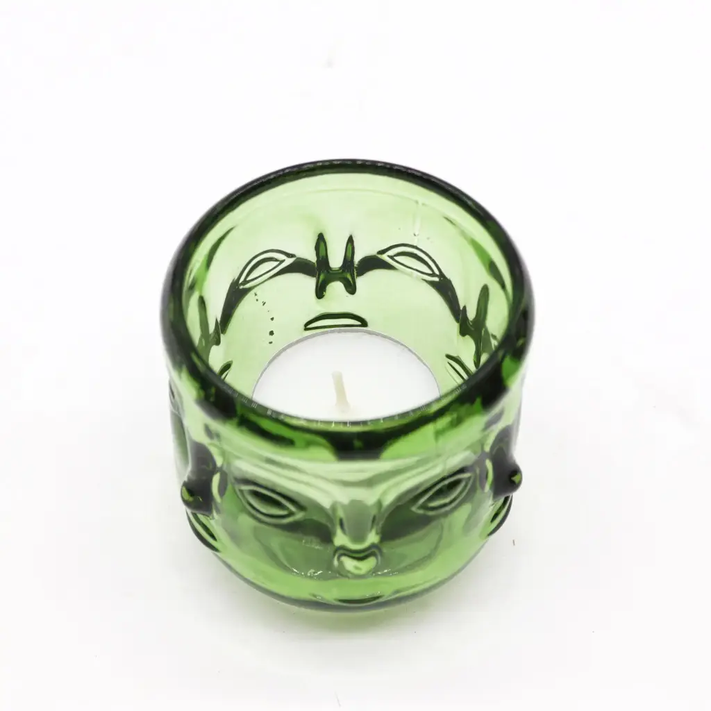 Buddha Faces Candle Jar – Garden Jade | www.artisangoods.co.uk 2