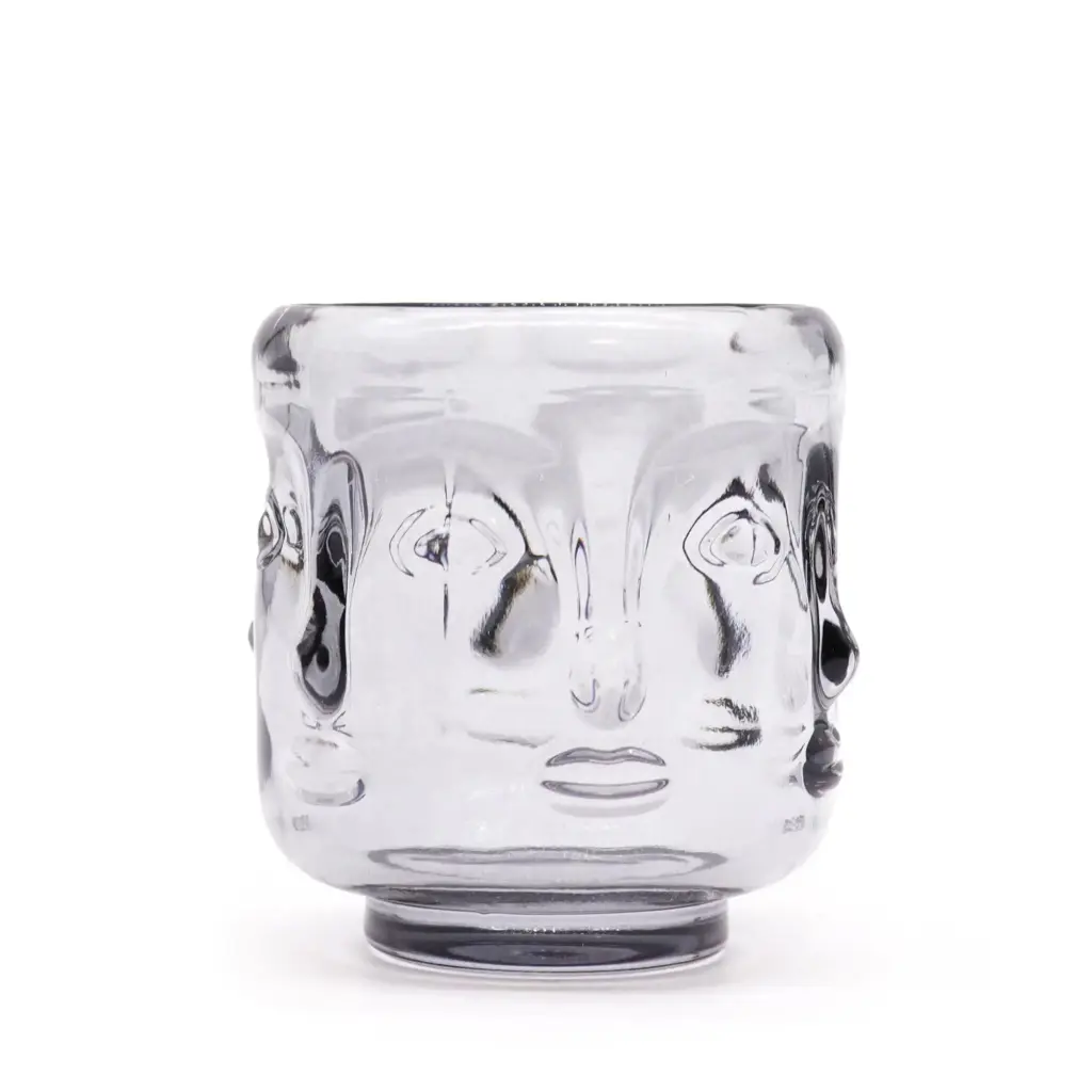 Buddha Faces Candle Jar – Midnight Grey | www.artisangoods.co.uk