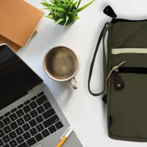 Canvas Large Laptop Pouch – Olive | www.artisangoods.co.uk 6