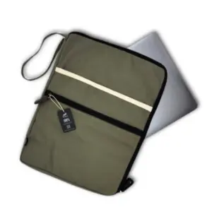 Canvas Large Laptop Pouch – Olive | www.artisangoods.co.uk 4