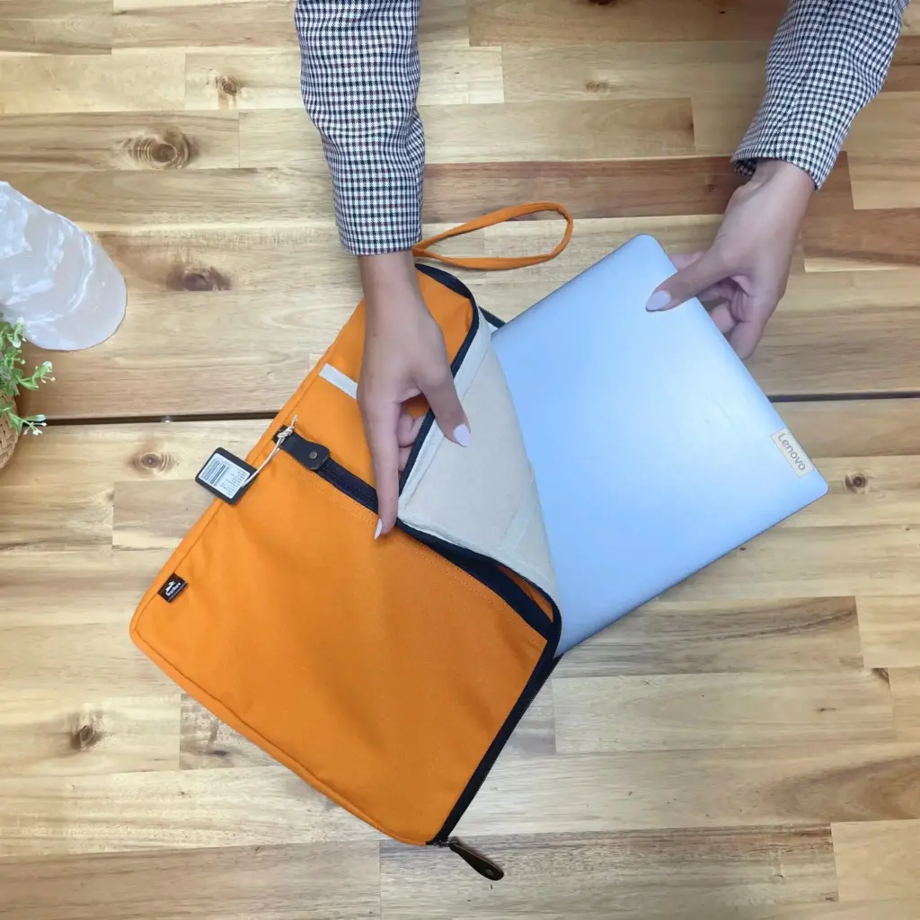 Canvas Large Laptop Pouch – Orange | www.artisangoods.co.uk