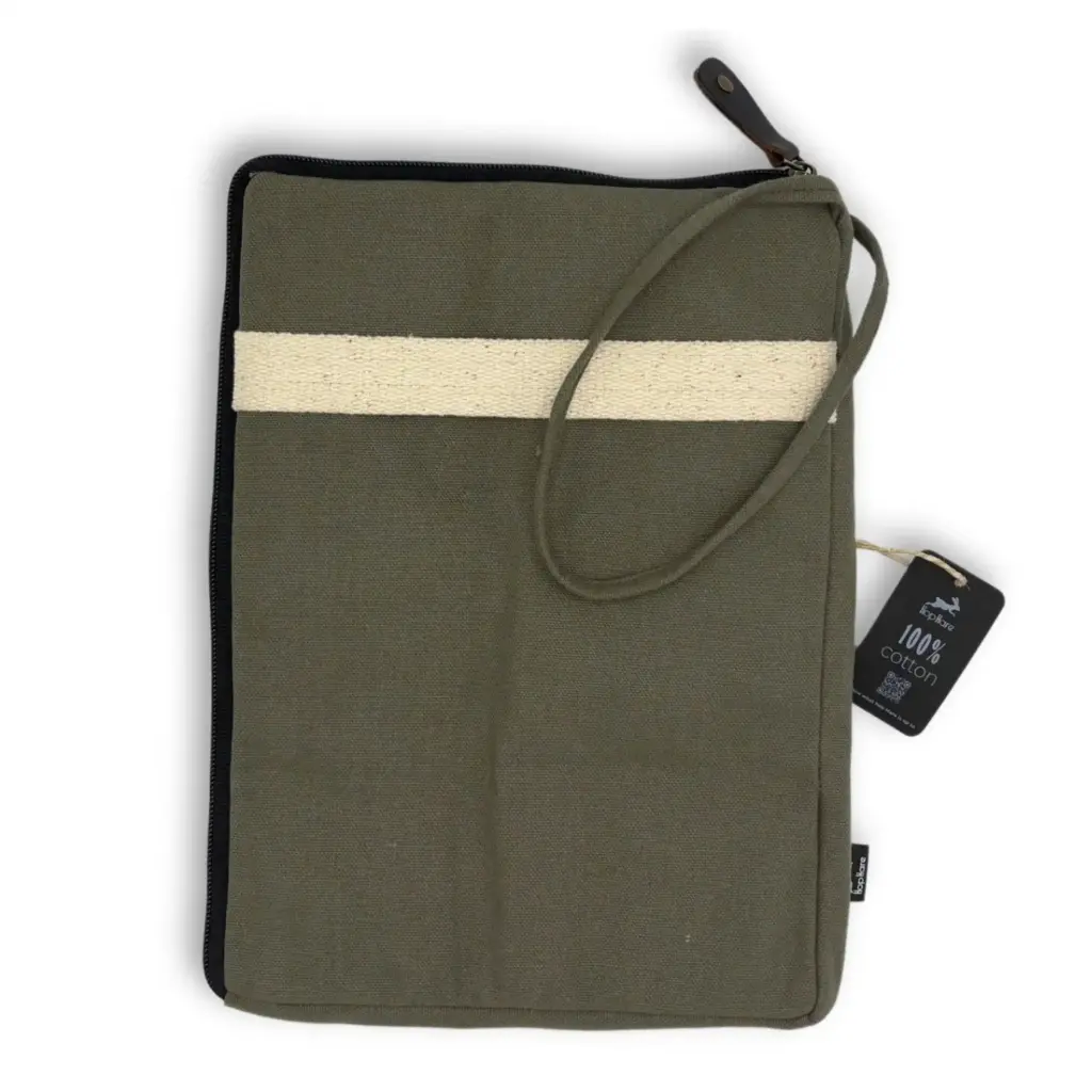 Canvas Tablet Pouch – Olive | www.artisangoods.co.uk